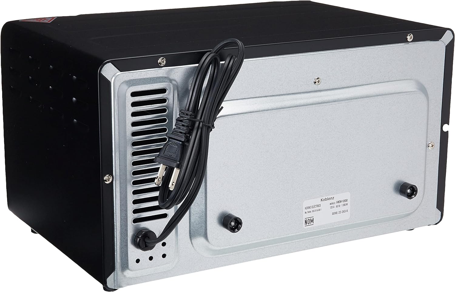 Koblenz Horno Tostador Eléctrico de 4 Rebanadas, 10 L, 1000 W, Timer de 15 Minutos, Acero Inoxidable (HKM-1000)