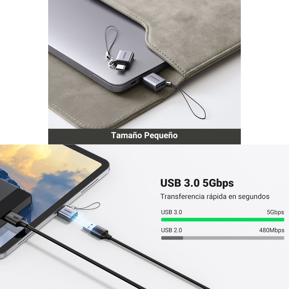 Adaptador Usb C A Usb 3.0 Otg Usb Tipo C Ugreen
