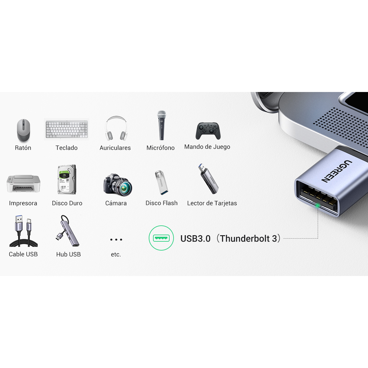 Adaptador Usb C A Usb 3.0 Otg Usb Tipo C Ugreen