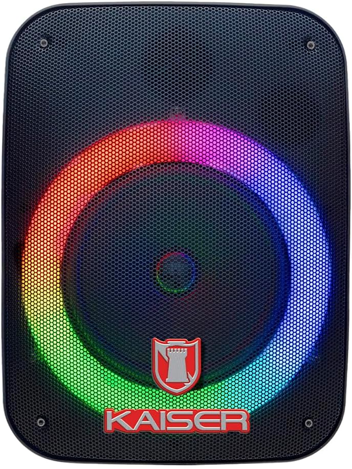 Kaiser KSW-5006 Bocina Bluetooth Recargable 4” 20 W RMS con Luz RGB, KSR-Link, Auxiliar, USB, y Micro SD