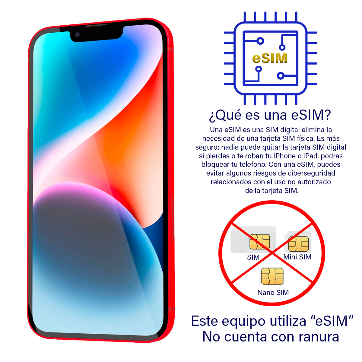  Apple iPhone 14 Plus 128 Gb Rojo Reacondicionado Grado A eSIM.