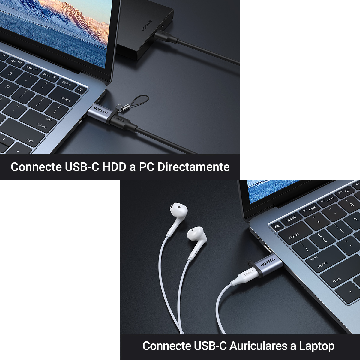 Ugreen Adaptador Usb 3.0 A Usb-c 3.1 Carga Y Sincroniza 3a