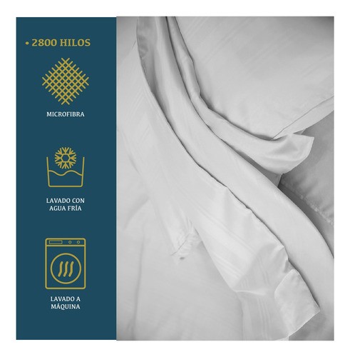 Juego De Sábanas Matrimonial 3000 Hilos Egipcian Premium BLANCO