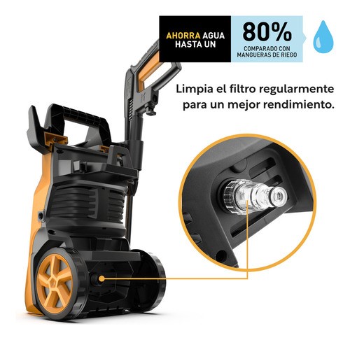 Hidrolavadora Electrica Alta Presion 2000 Psi 1600W 120V AMARILLO/NEGRO