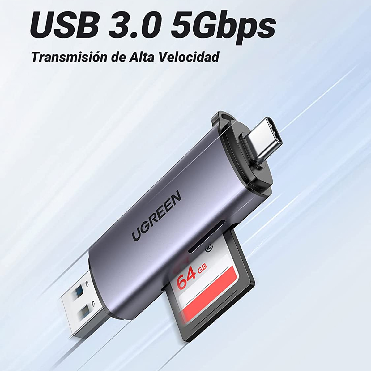 Lector Tarjetas Usb-c Usb-a 5gbps Tf Sd Microsd Sdxcs Dhc