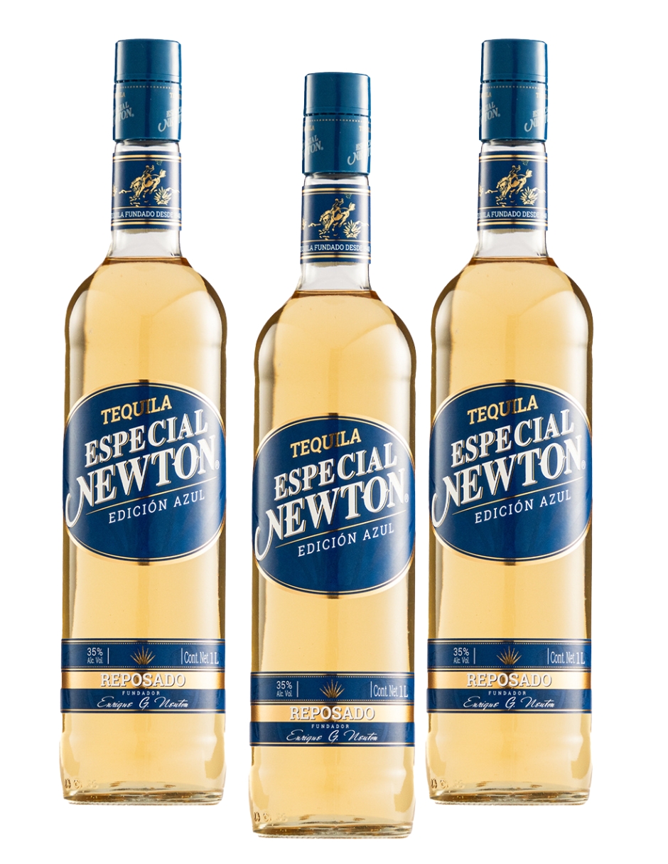 Tripack Tequila Especial Newton Azul Reposado 1000 Ml