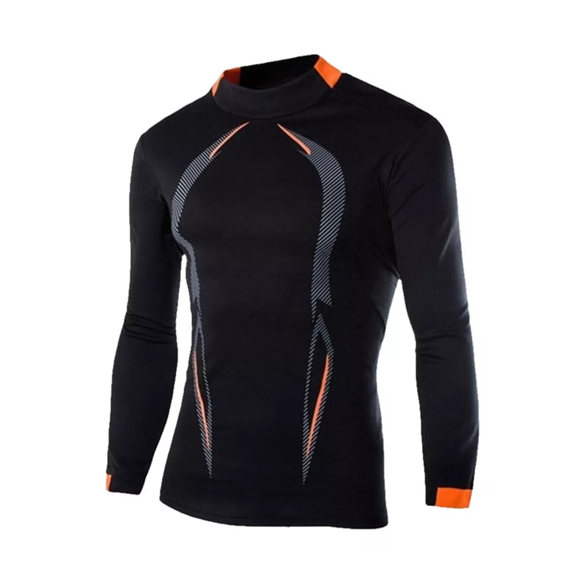 Playera Licra Deportiva Correr Compresión Manga Larga Gym Negro M Grande