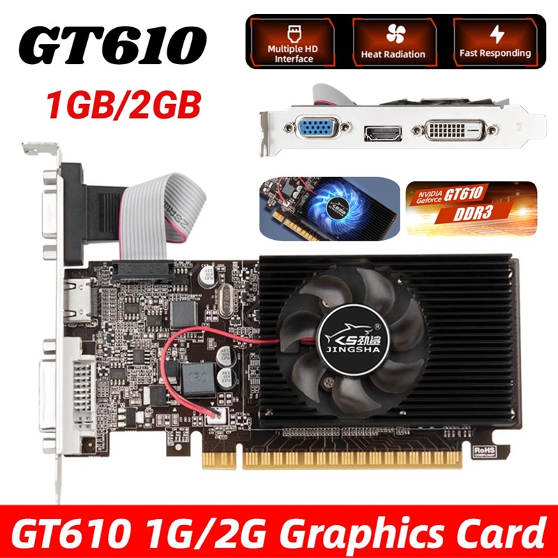 Tarjeta Grafica GT610 2GB DDR3 HDMI, VGA, DVI - Jingsha