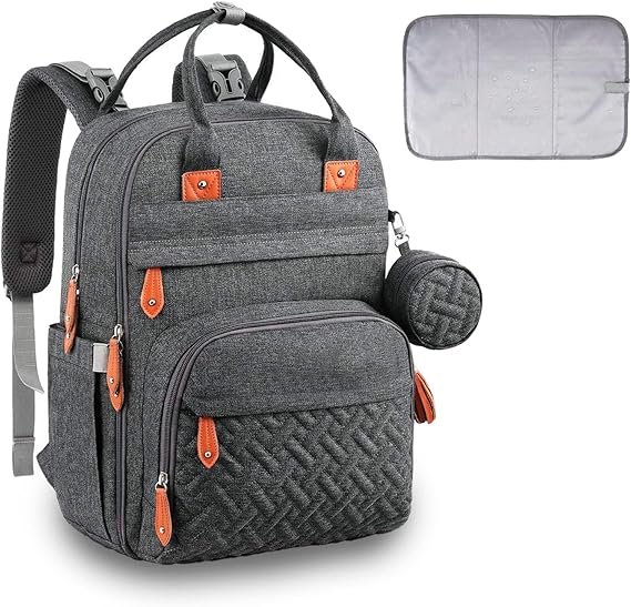 A Timotech Mochila Pañalera para Bebes de Tela con Cambiador plegable para cambio de pañales
