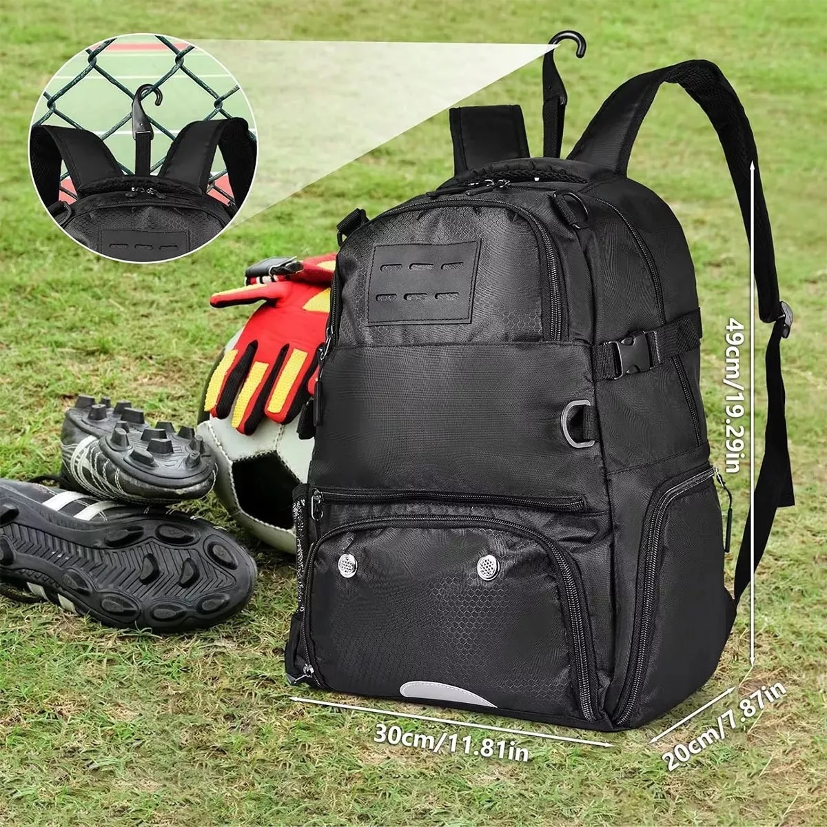 Mochila De Baloncesto Fútbol Con Compartimento Para Pelotas Y Zapatos