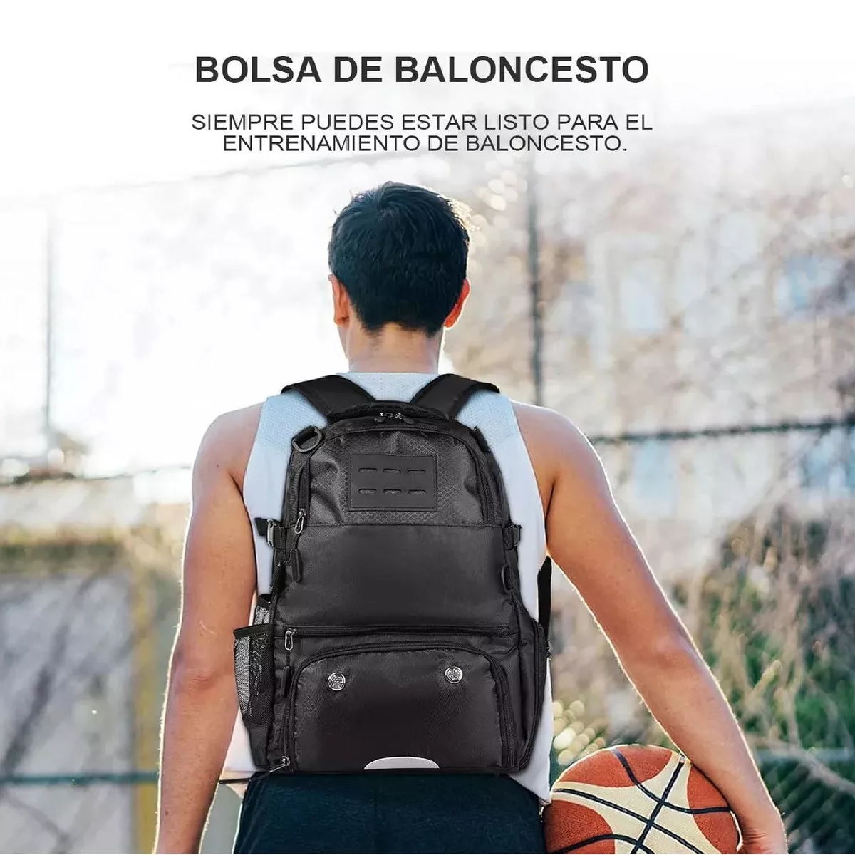 Mochila De Baloncesto Fútbol Con Compartimento Para Pelotas Y Zapatos