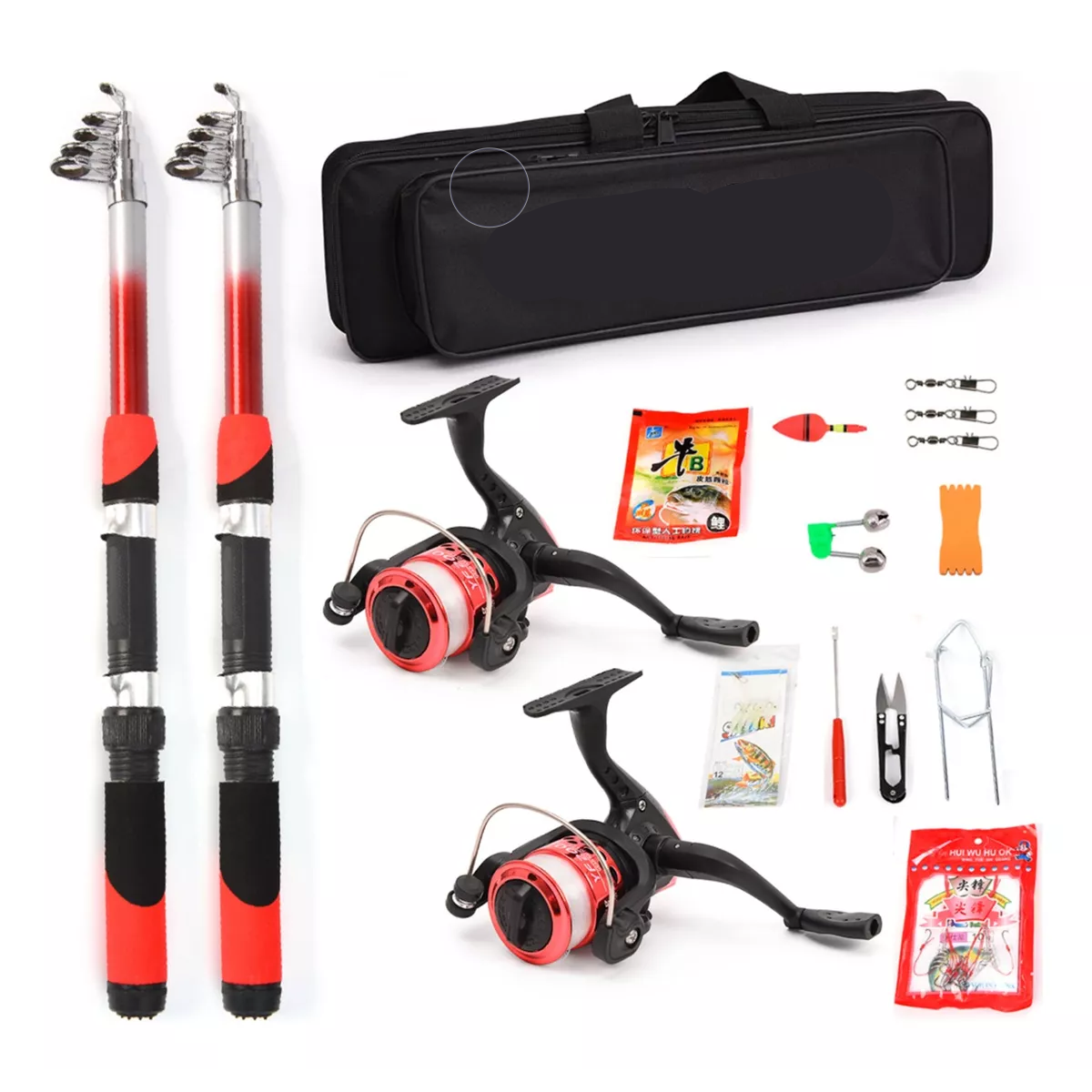 Kit De Pesca Completo Con Caña De Pescar Lixada 2*2.1m Caña Rojo