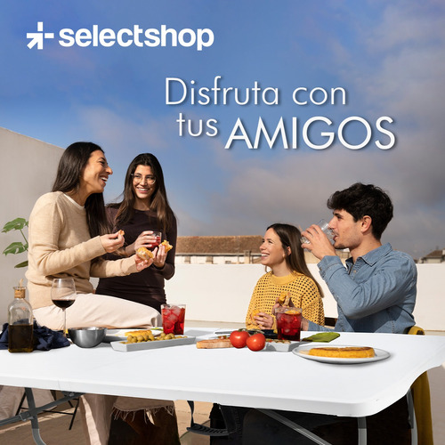 Mesa Plegable Plástico Tipo Portafolio 1.80m Jardín Portátil