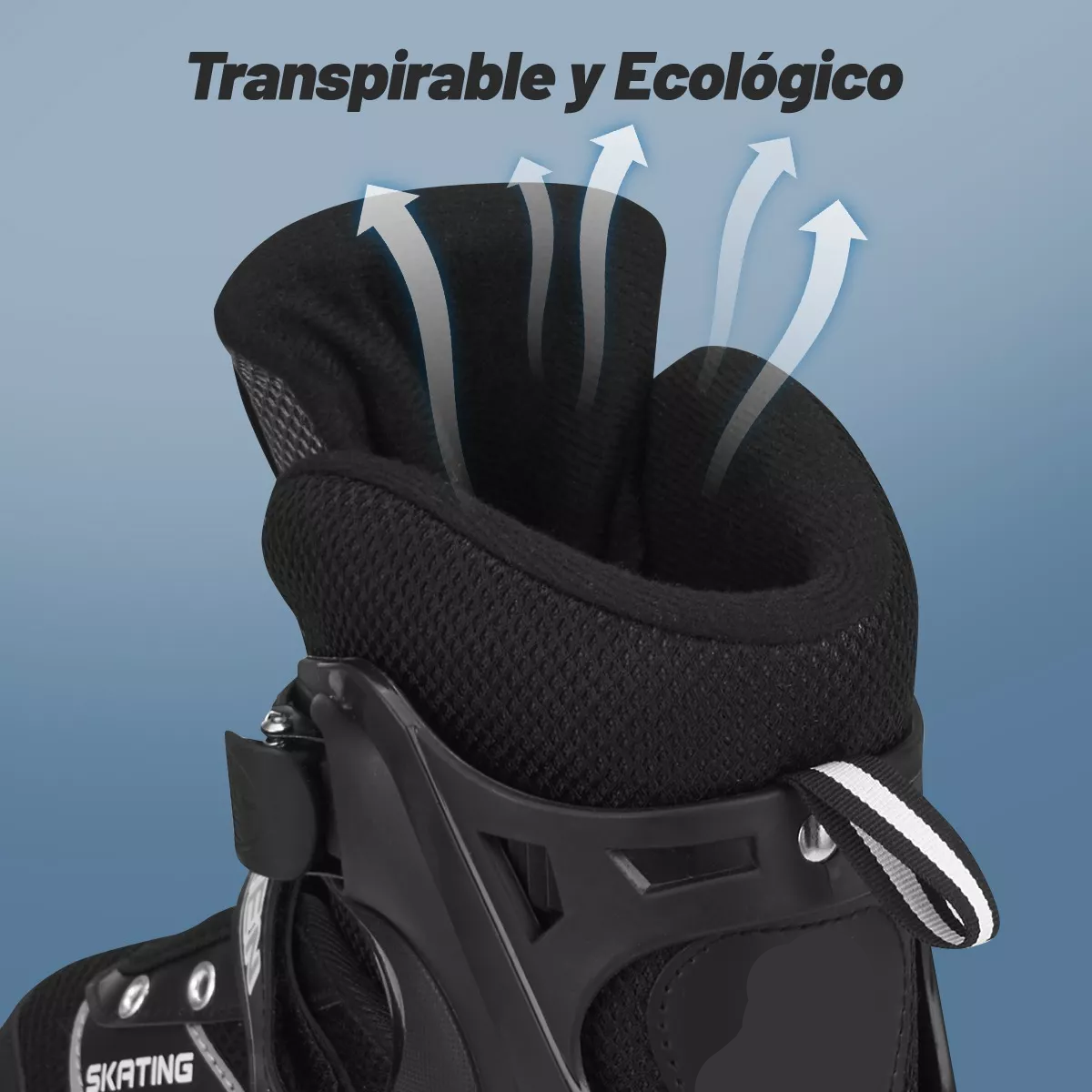 2 En 1 Patines De Línea Ajustables Y 4 Ruedas Niño Con Luces Negro L