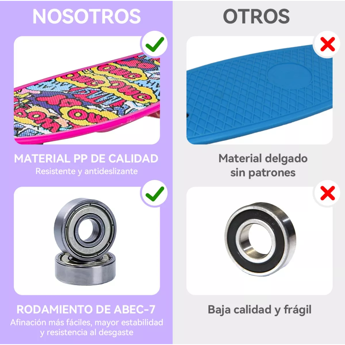 Patineta Skateboard Tipo Penny Cruiser Freestyle Rueda Luces Grafitti