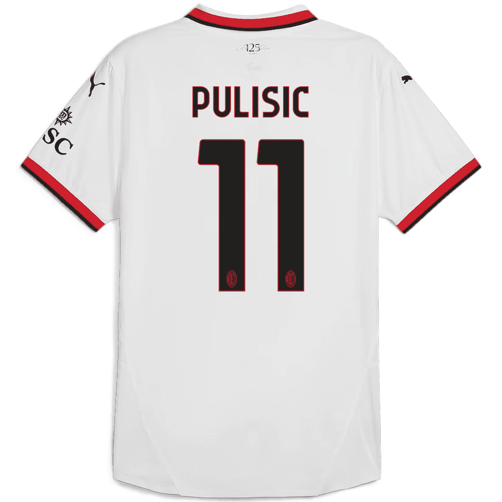 Nuevo! Jersey AC Milan 2024/2025 Visita Blanca Christian Pulisic 11 Talla L