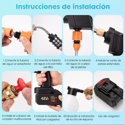 Pistola Lavado Coche Hidrolavadora Inalámbrico Alta Presión