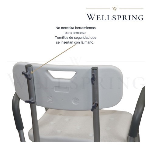 Silla Ducha Ortopédica Baño Con Respaldo Ajustable Aluminio