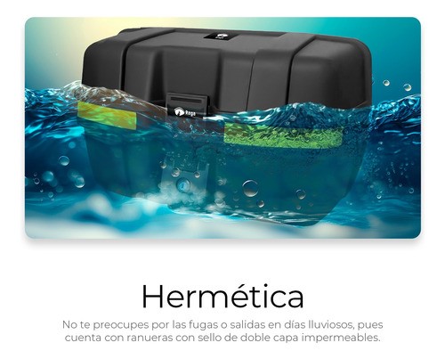 Caja Trasera Para Moto Cajuela 45 L Para 2 Cascos Con Llave