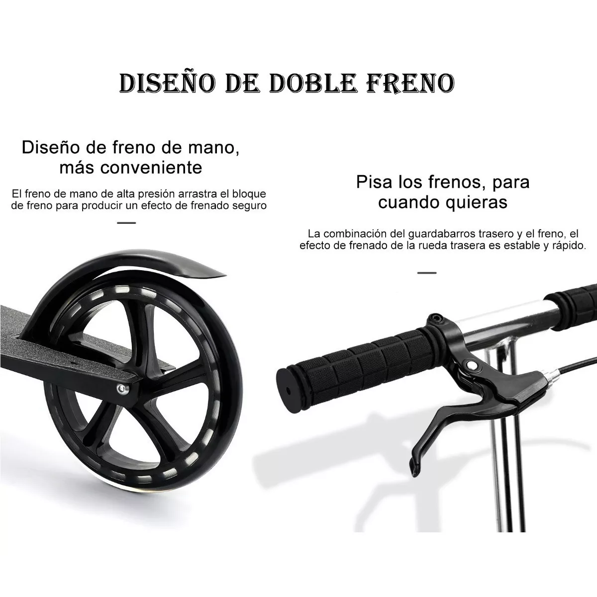 Scooter Patín Del Diablo Ajustable Plegable Jóvenes Adultos Negro