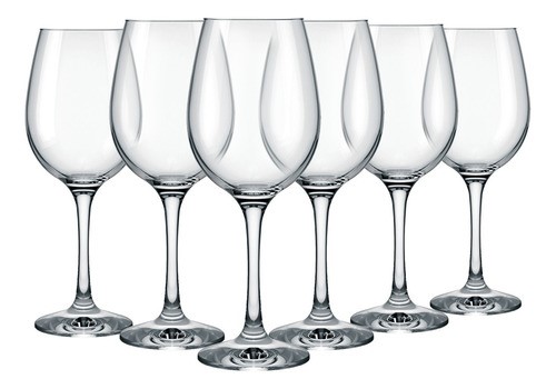 Set 6 Piezas Copas Vino Tinto Copón Vidrio 13 Oz 384 Ml