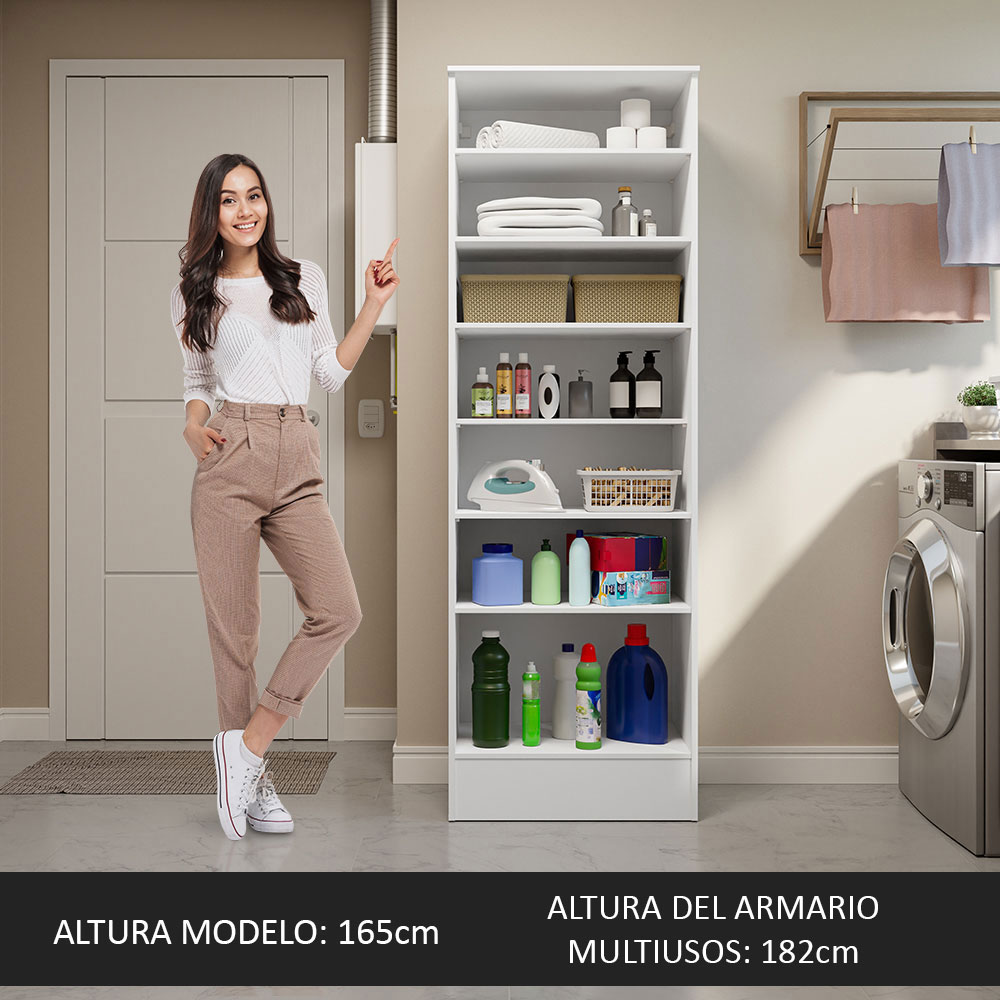 Alacena Armario Multiuso 60cm 1 Puerta Madesa Blanco