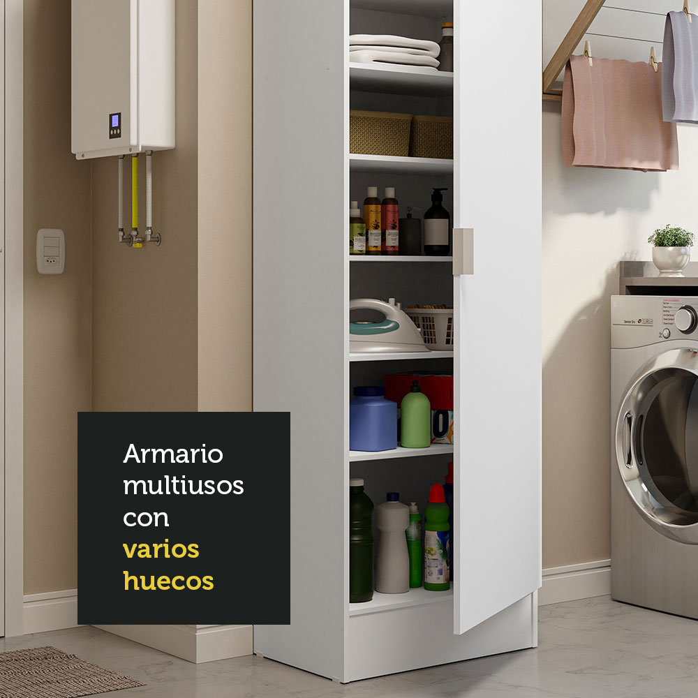 Alacena Armario Multiuso 60cm 1 Puerta Madesa Blanco
