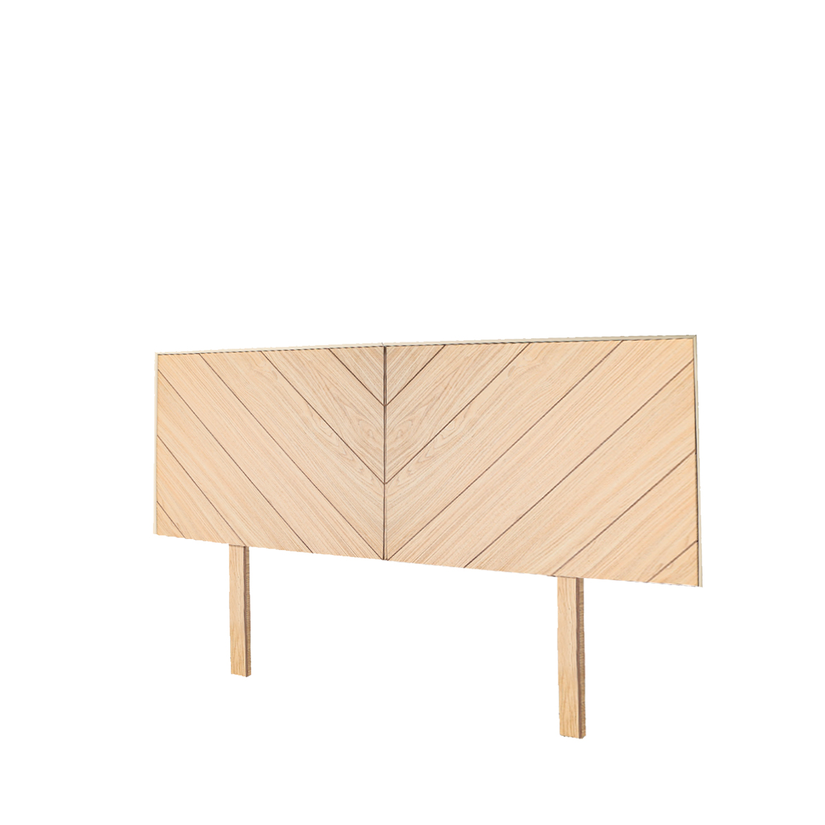 Cabecera para Cama Tamaño King y Queen Size Color Madera Con Cortes Decorativos Diagonales y Estructura de Madera Industrial