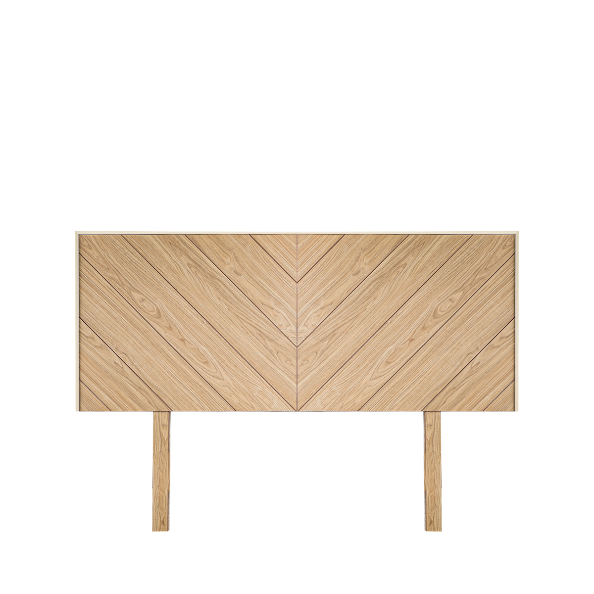 Cabecera para Cama Tamaño King y Queen Size Color Madera Con Cortes Decorativos Diagonales y Estructura de Madera Industrial
