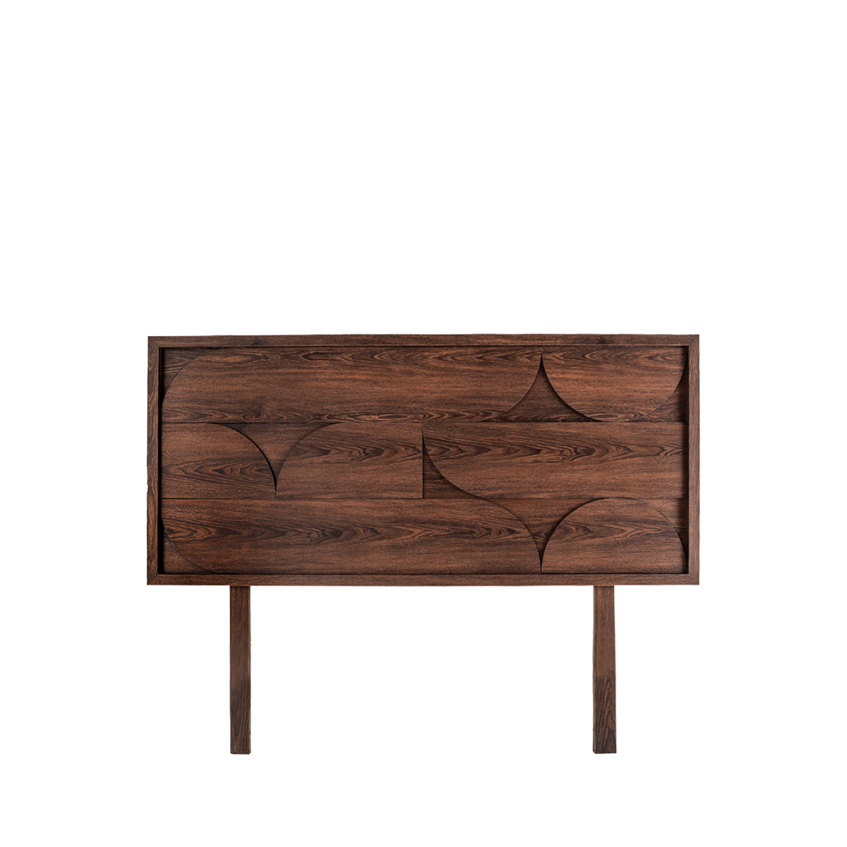 Cabecera para Cama Tamaño King y Queen Size Color Nogal con Relieves Decorativos y  Estructura de Madera Industrial