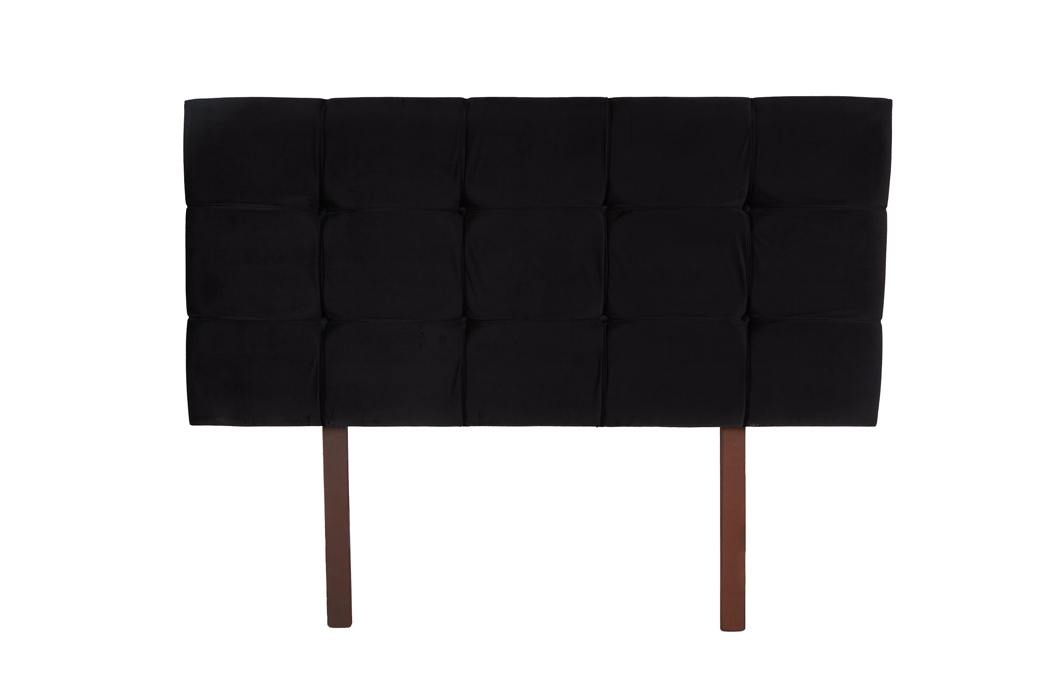 Cabecera de Cama King Size Tapizada en Tela Negra Acolchada con Hule Espuma y Estructura de Madera Industrial