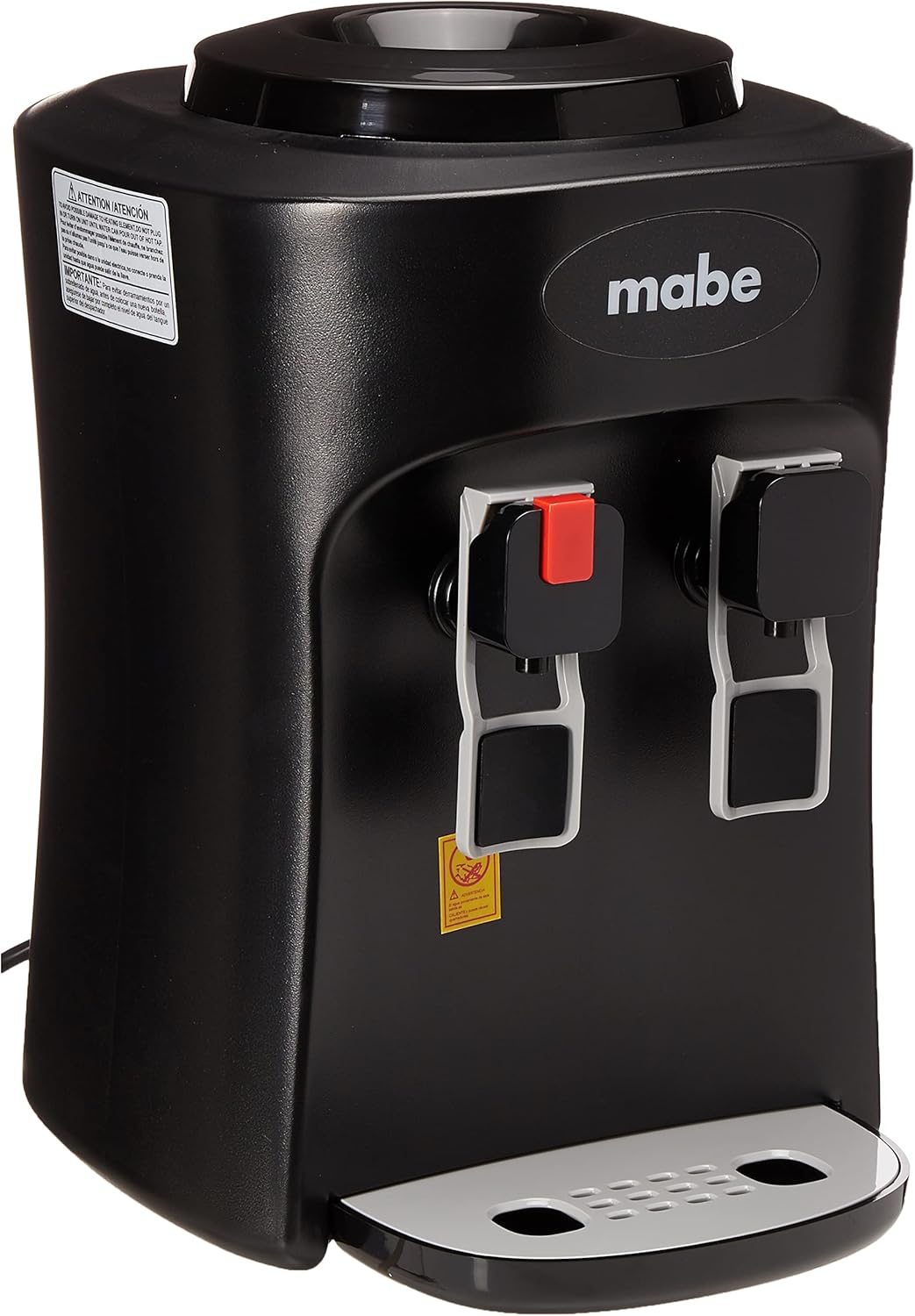 Mabe EMM2PN Dispensador de Agua de Mesa con 2 Llaves Fría y Caliente, Negro