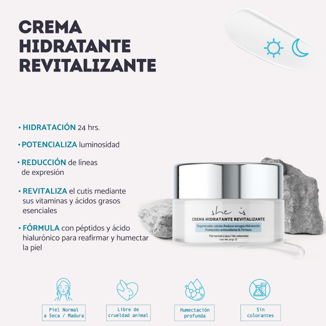 Set Facial Antiedad Plus (crema + serum + dermolimpiador) She is skincare