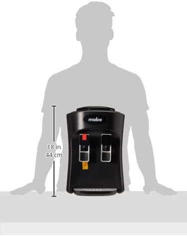 Mabe EMM2PN Dispensador de Agua de Mesa con 2 Llaves Fría y Caliente, Negro