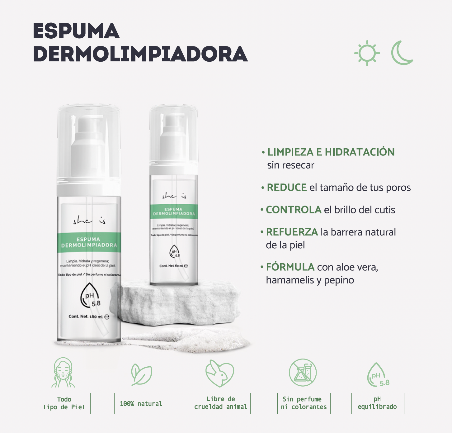 Set Facial Antiedad Plus (crema + serum + dermolimpiador) She is skincare