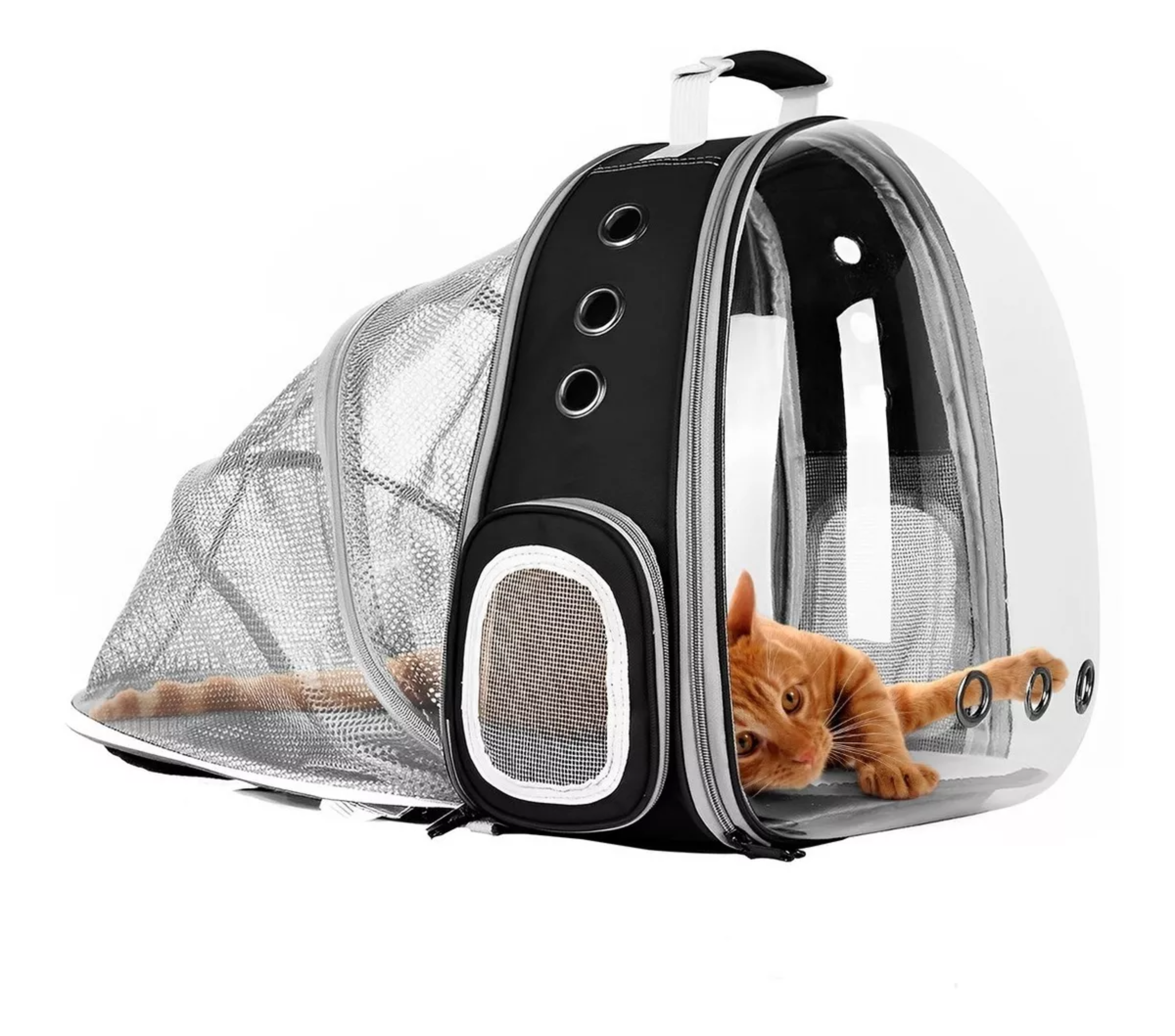 Mochila Transportadora Para Perros/gatos Expandible Portátil
