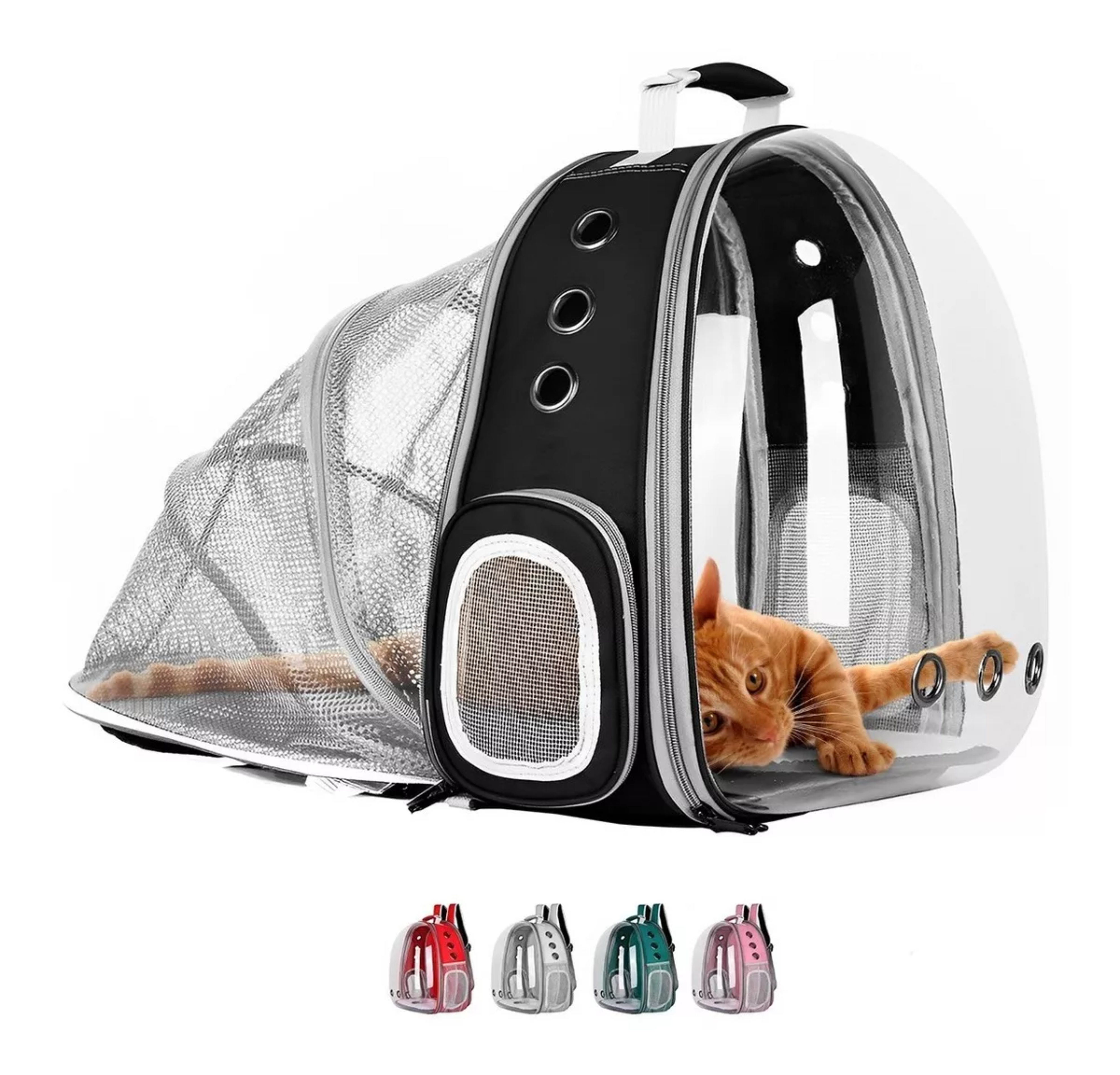 Mochila Transportadora Para Perros/gatos Expandible Portátil