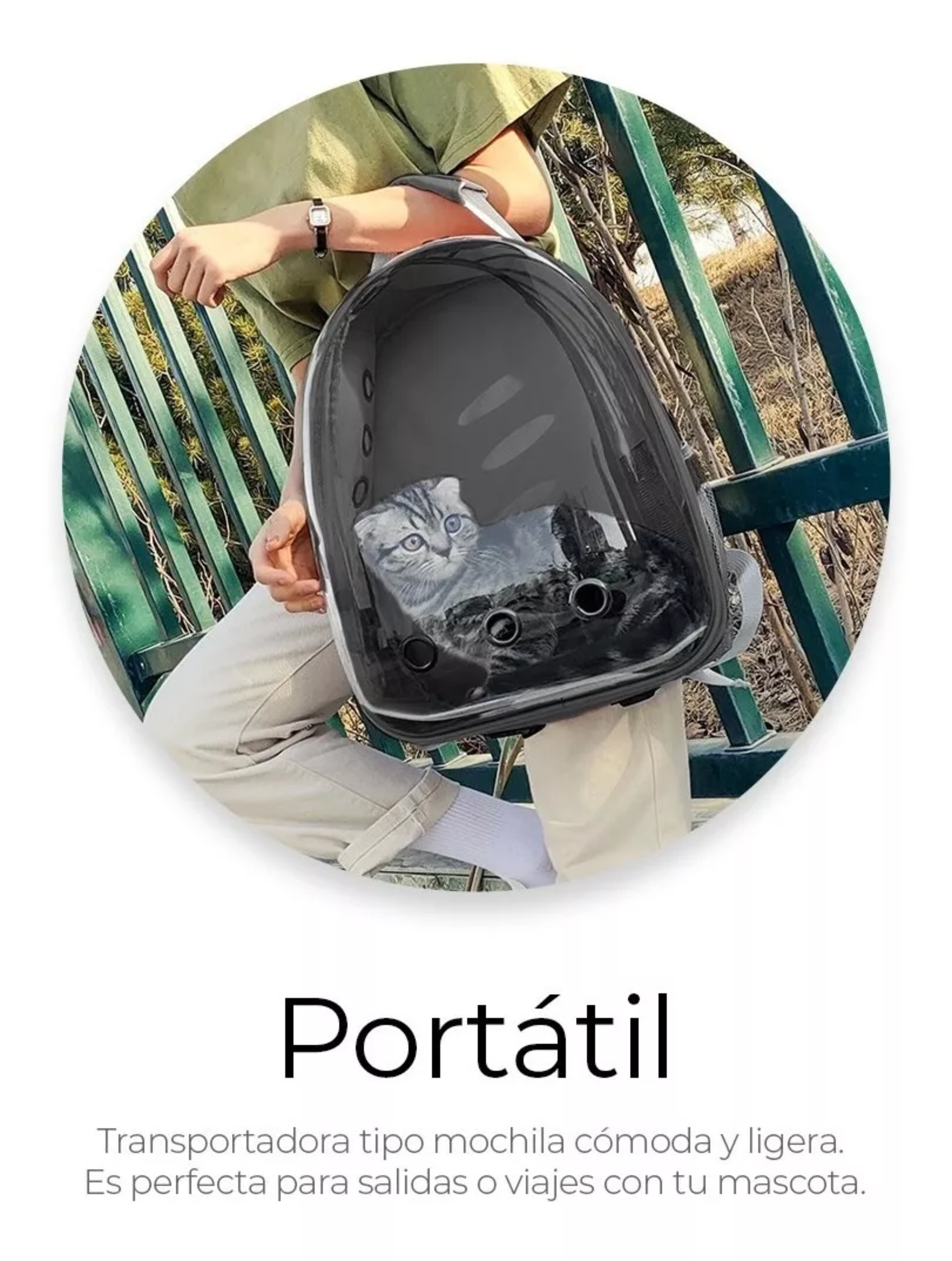 Mochila Transportadora Para Perros/gatos Expandible Portátil