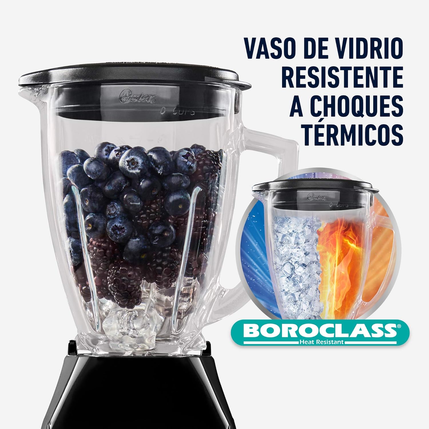 Oster Licuadora Con Vaso De Vidrio y Dos Velocidades Más Pulso BLSTKAGBPB