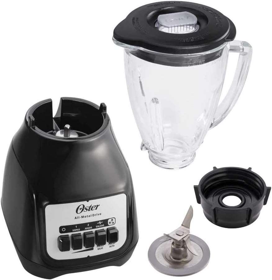 Oster Licuadora Con Vaso De Vidrio y Dos Velocidades Más Pulso BLSTKAGBPB