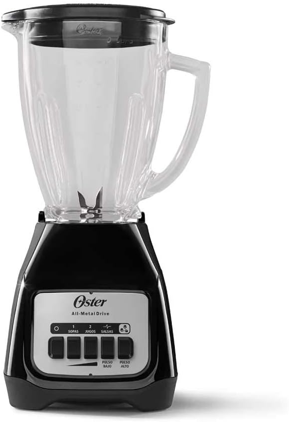 Oster Licuadora Con Vaso De Vidrio y Dos Velocidades Más Pulso BLSTKAGBPB