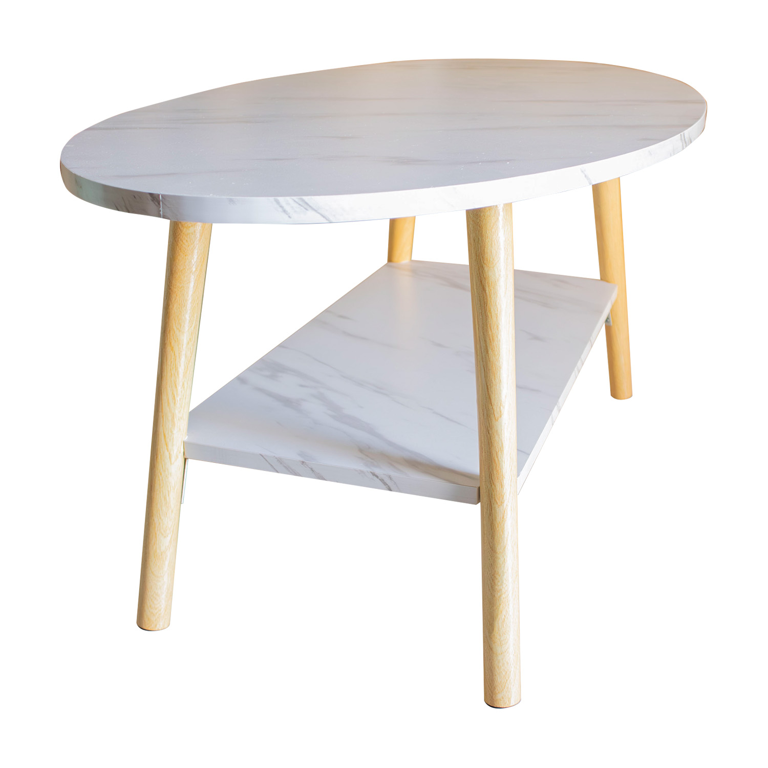 Mesa de Centro Ovalada para Sala Mesa de Té de Madera Bossa Redania.