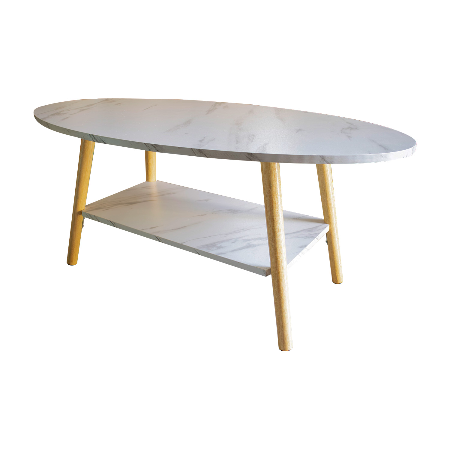 Mesa de Centro Ovalada para Sala Mesa de Té de Madera Bossa Redania.