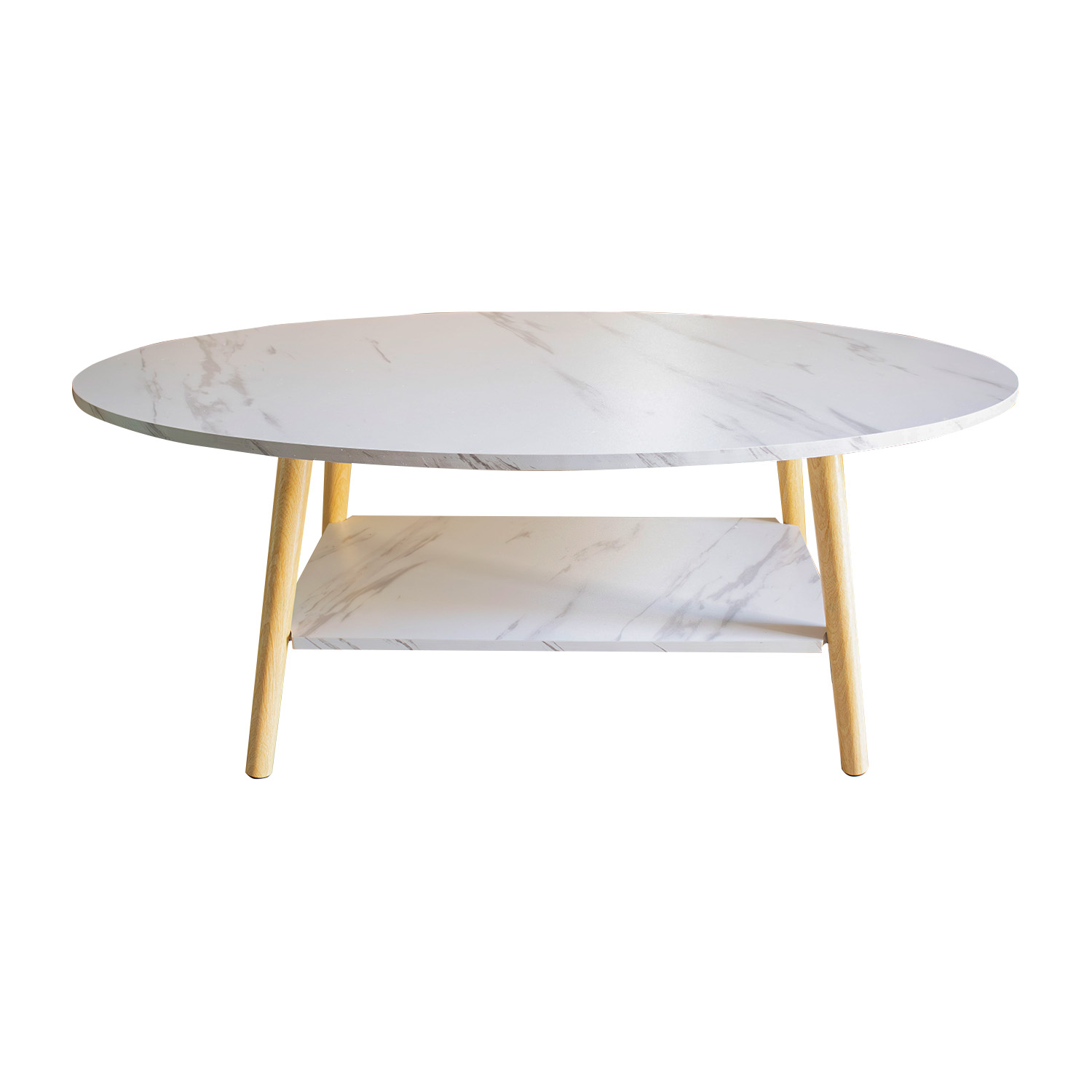 Mesa de Centro Ovalada para Sala Mesa de Té de Madera Bossa Redania.