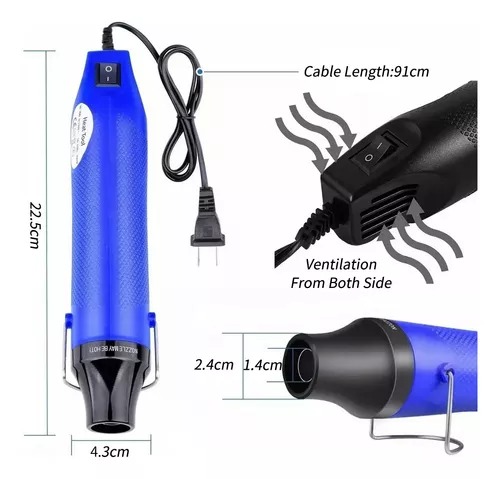 Mini Pistola De Calor Diy 300w+530 Tubos Termorretráctiles