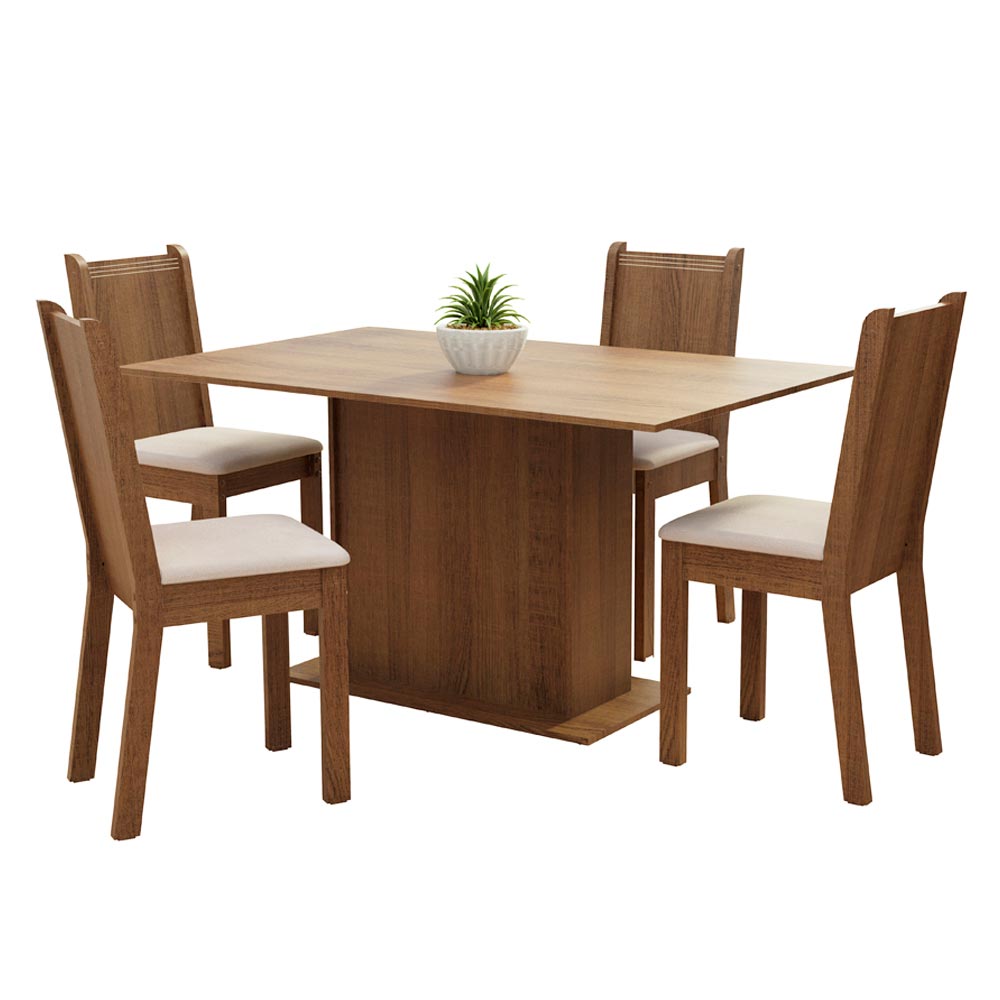 Juego de Comedor con Mesa y 4 Sillas Madesa Luana MSB