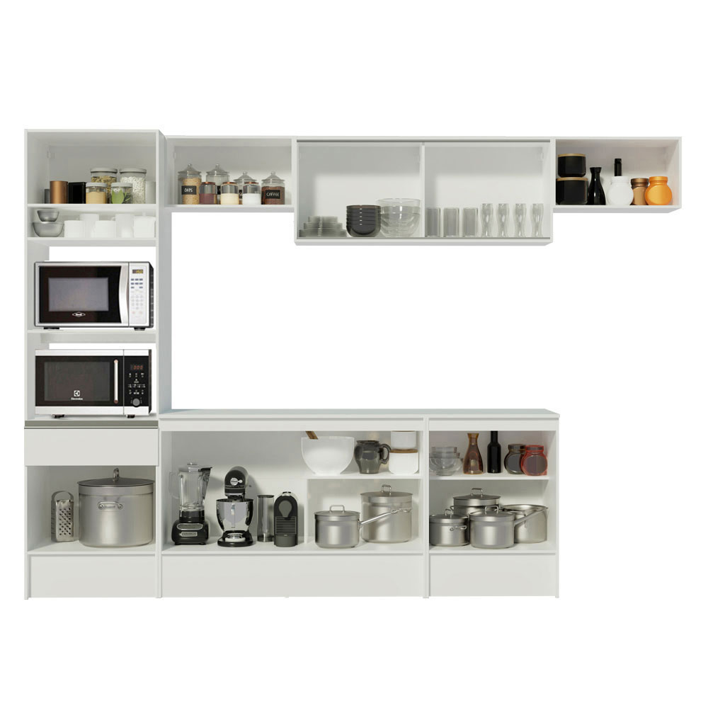 Cocina Integral Modular 300cm Madesa Topazio Blanco 01