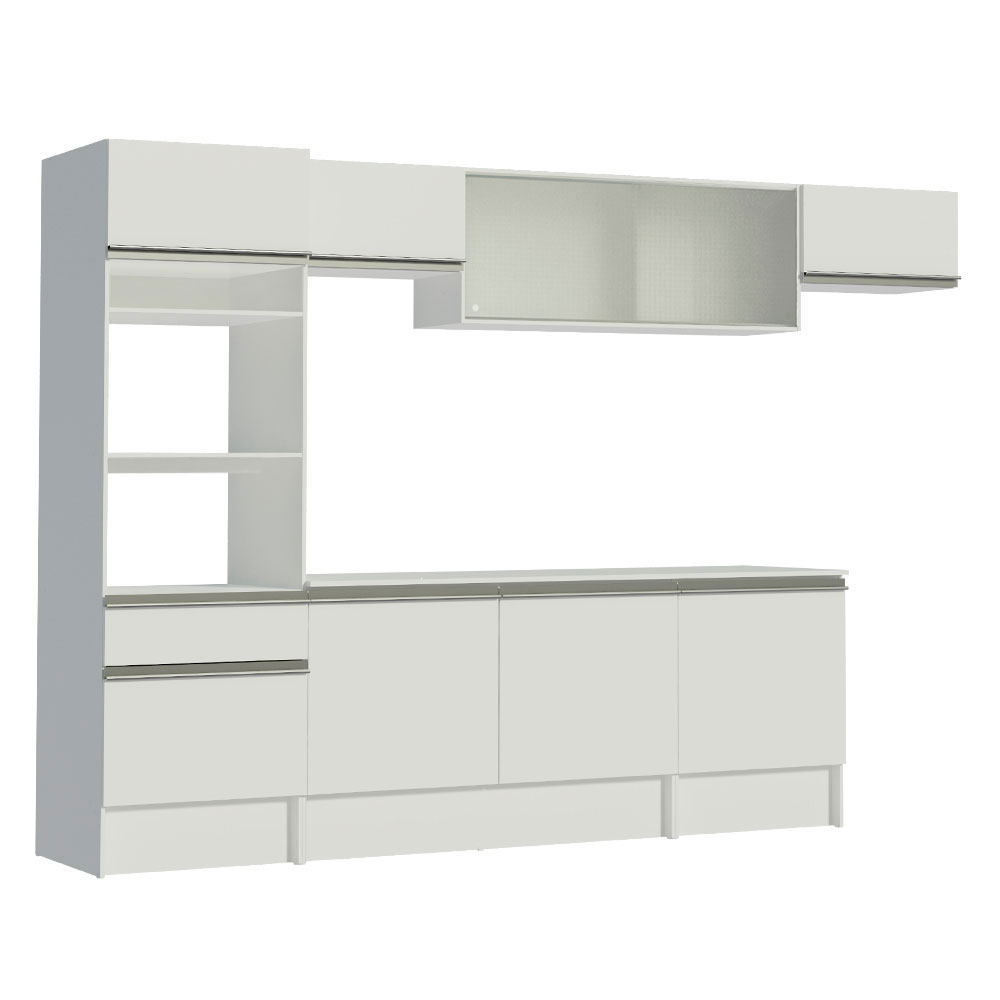 Cocina Integral Modular 300cm Madesa Topazio Blanco 01