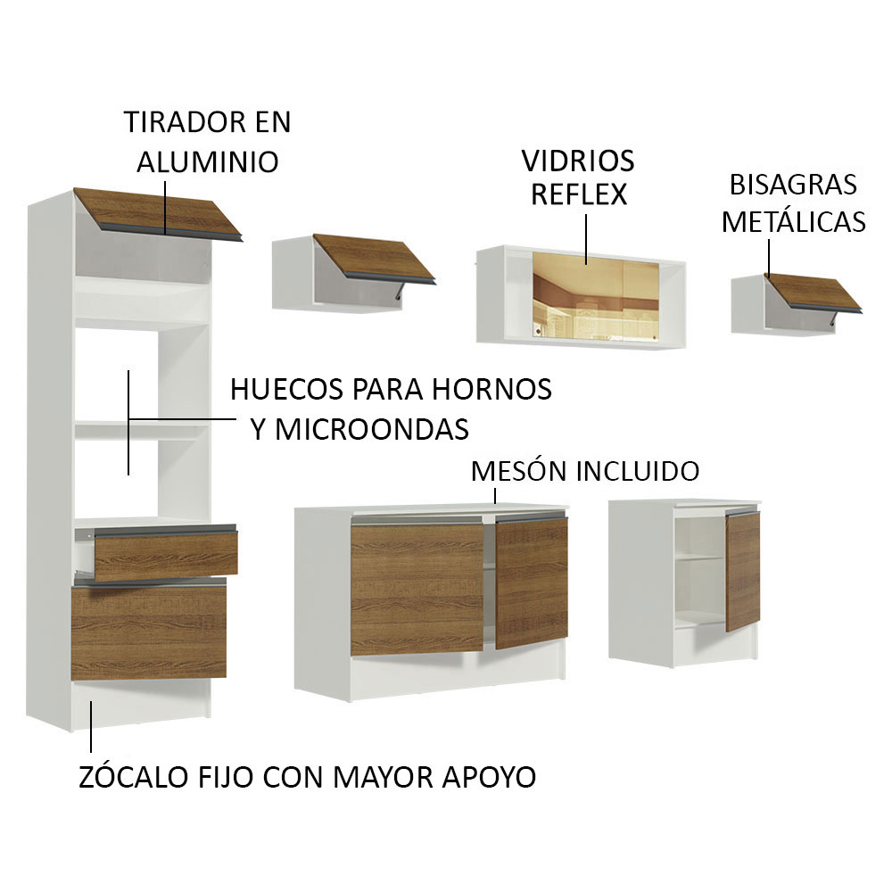 Cocina Integral Modular 300cm Madesa Diamante BM 02