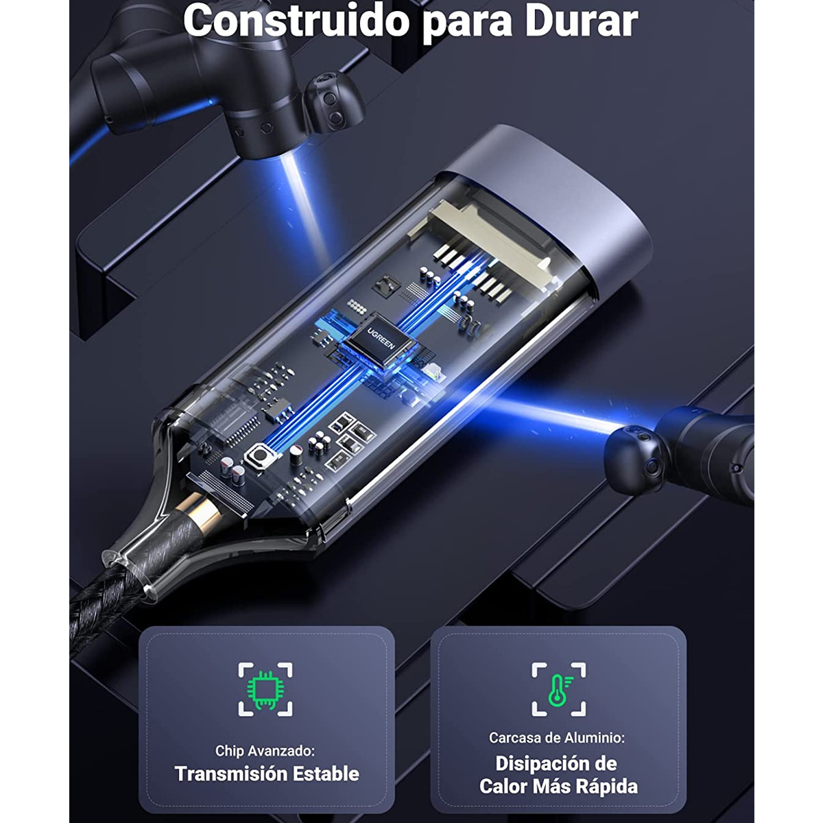 Cable Adaptador USB C a HDMI 4K@60Hz Convertidor Thunderbolt 3Longitud del cable 10cm